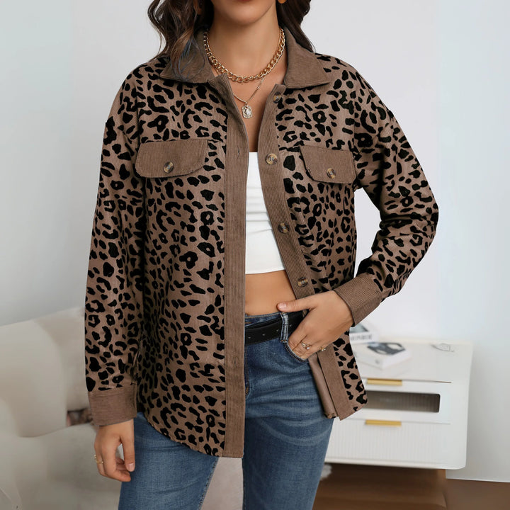 SISI™ - Casual Leopard Print Button Front Jacket - MABEL LONDON
