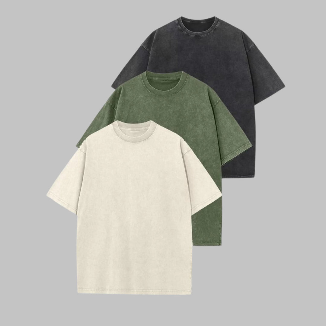 AFINA™ - Casual Oversized Wash Crew Neck Unisex Shirt - MABEL LONDON