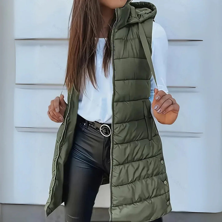 Eirlys | Casual Sleeveless Hooded Puffer Vest - MABEL LONDON