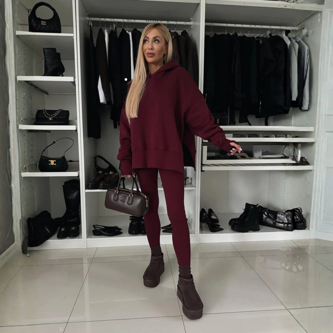 SANIA™ - Casual Long Sleeve Hoodie and Skinny Pants Set - MABEL LONDON