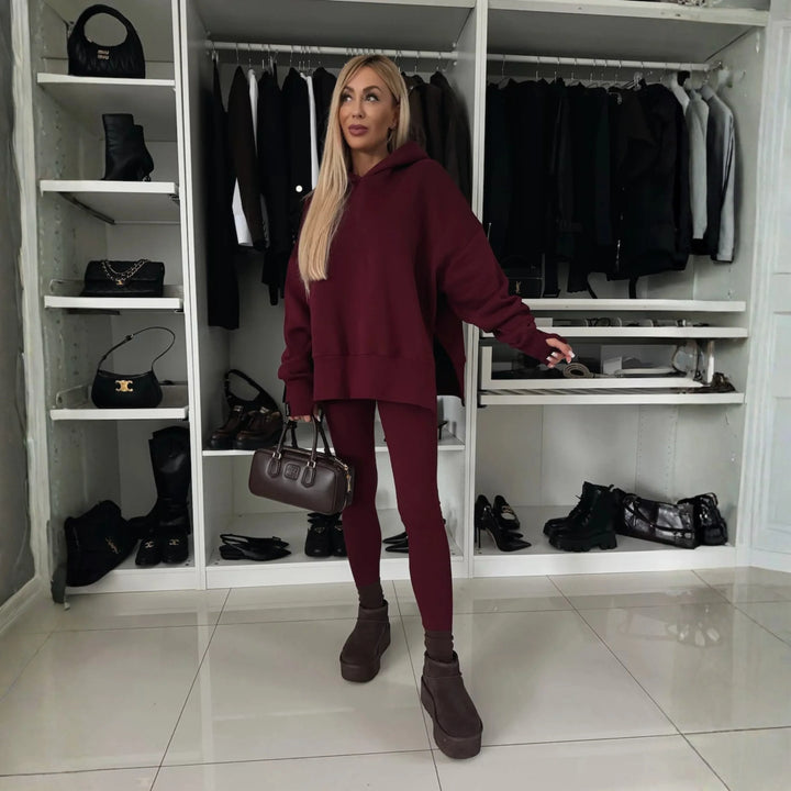 SANIA™ - Casual Long Sleeve Hoodie and Skinny Pants Set - MABEL LONDON