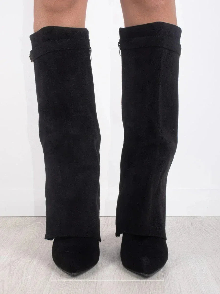 HARRIET | WOMEN'S LEATHER THIGH-HIGH BOOTS WITH BUCKLE - MABEL LONDON