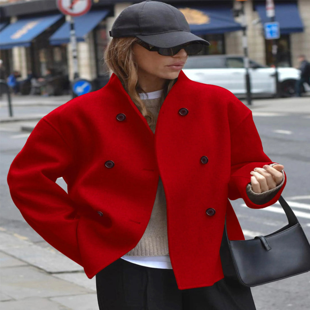 BINI™ - Cozy Long Sleeve Stand Collar Coat - MABEL LONDON