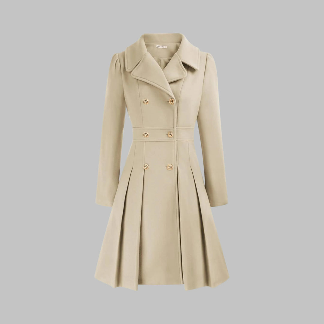 DAMI™ - Classy Double Button Long Sleeve Coat - MABEL LONDON