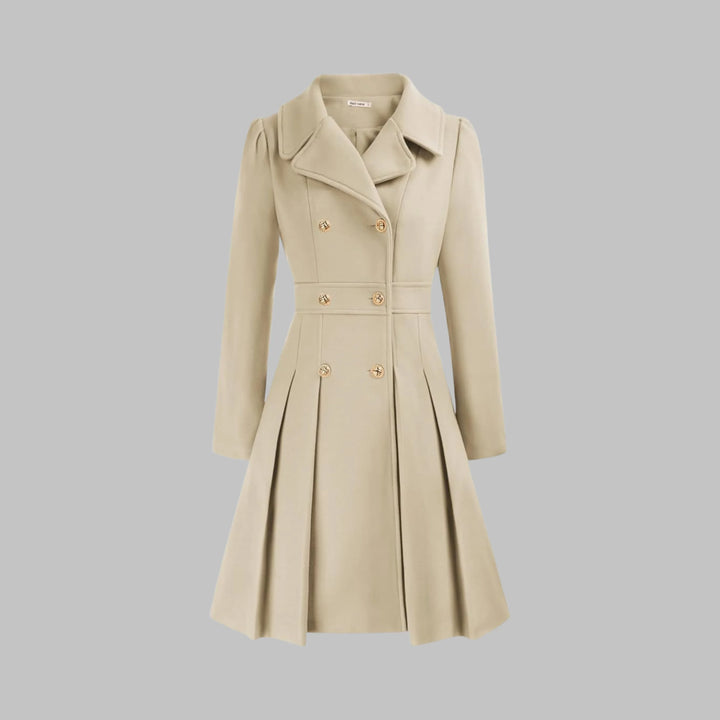 DAMI™ - Classy Double Button Long Sleeve Coat - MABEL LONDON