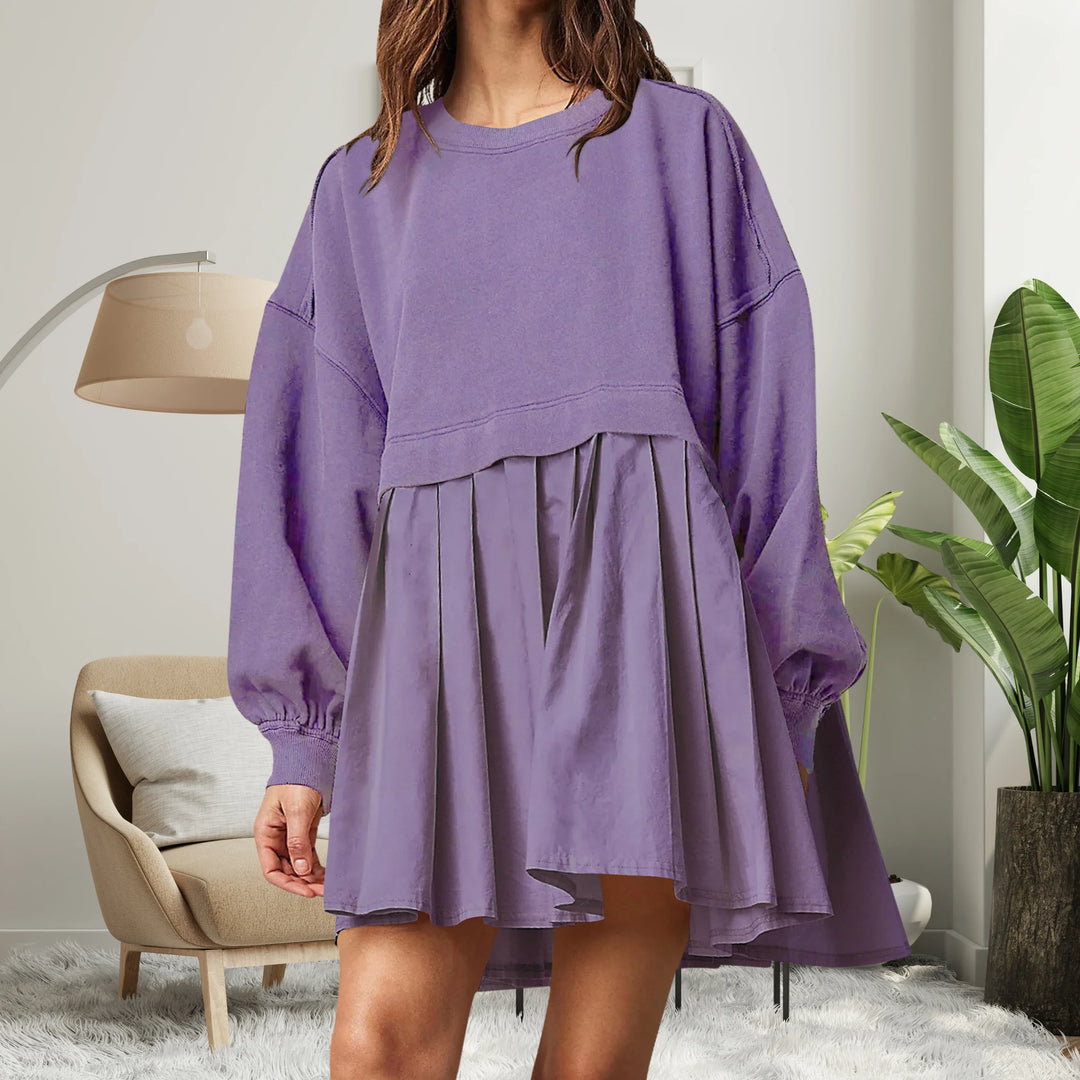 KARIYAH™ - Cozy Loose-Fit Long Sleeve Midi Dress - MABEL LONDON