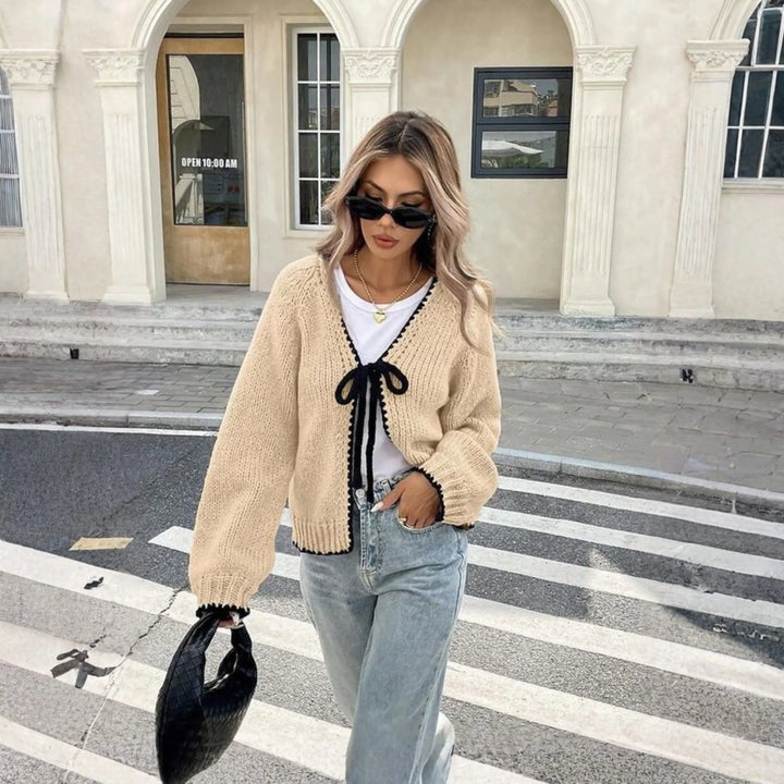 MORIAH™ - Comfy Front-Tie Long Sleeve Cardigan - MABEL LONDON