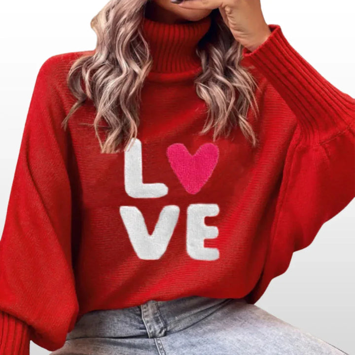 EMMIE™ - Loose-Fit Knit Sweater with Batwing Sleeves - MABEL LONDON