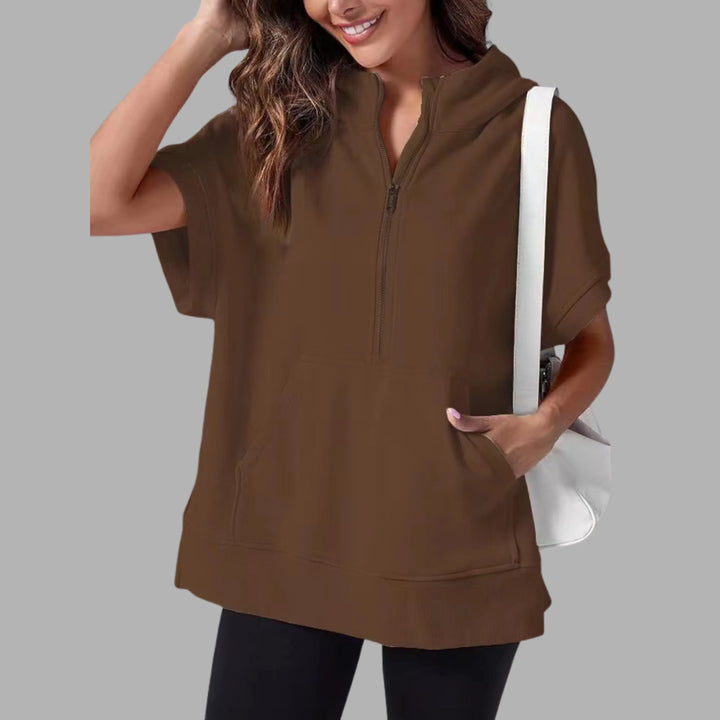 EMERLINDA™ – Relaxed Oversized Half-Zip Summer Hoodie - MABEL LONDON
