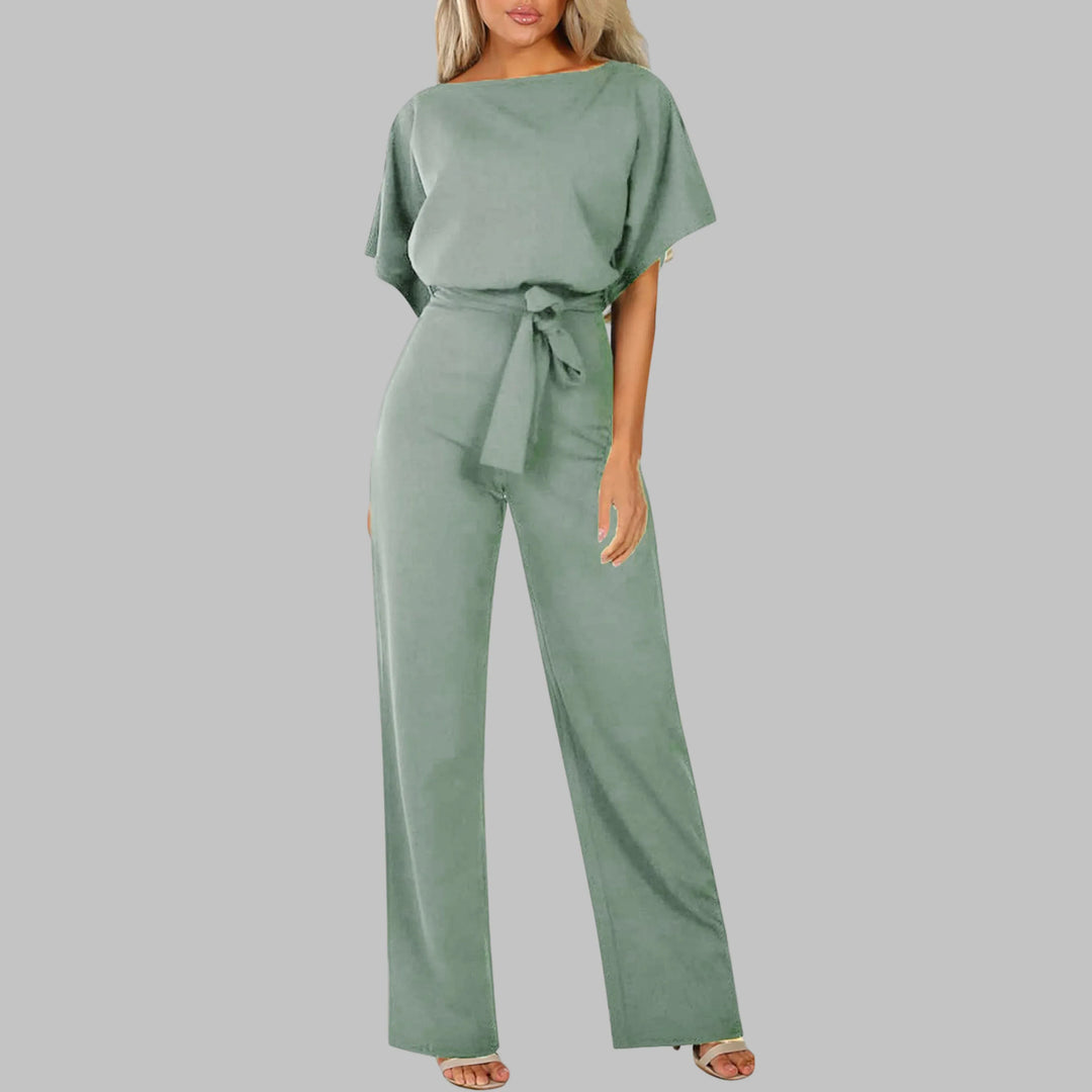 WANNON™ - Casual Tie Front Batwing Sleeve Jumpsuit - MABEL LONDON