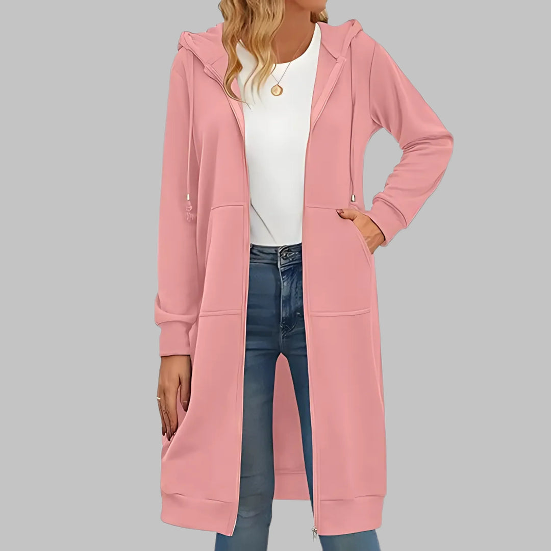 TIOMARA™ - Casual Zip Up Oversized Long Jacket - MABEL LONDON