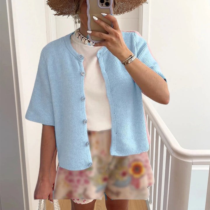 ALMA™ – Casual Summer Lightweight Short Sleeve Cardigan - MABEL LONDON