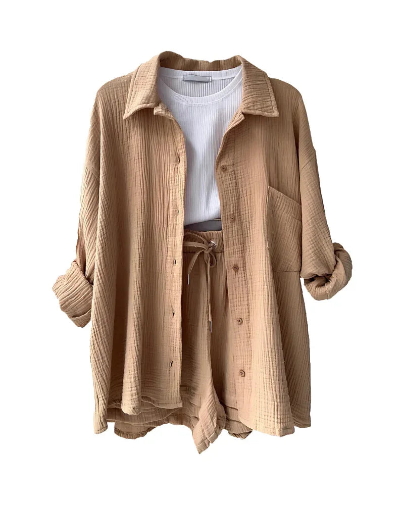 VERA™ – Modern Button-Up Shorts Set - MABEL LONDON