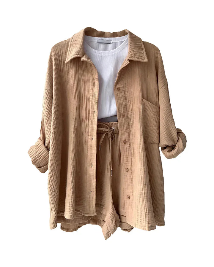 VERA™ – Modern Button-Up Shorts Set - MABEL LONDON