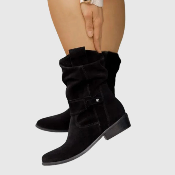 Corissa | Suede Ankle Boots - MABEL LONDON