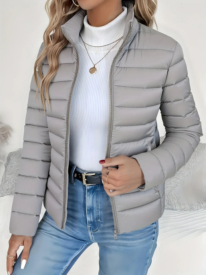 Nalia – Quilted High-Neck Jacket - MABEL LONDON