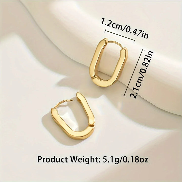 Geometric Gold Hoop Earrings - MABEL LONDON