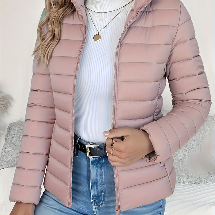 Nalia – Quilted High-Neck Jacket - MABEL LONDON