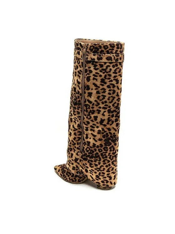 JOLIE™ - Leopard Suede Boots - MABEL LONDON