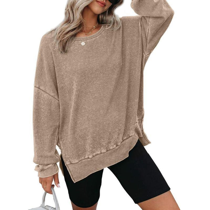THALIENE™ - Casual Oversized Crewneck Long Sleeve Sweatshirt - MABEL LONDON