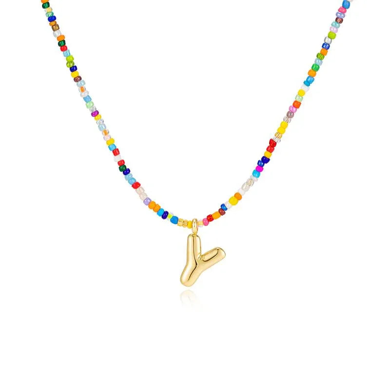 MACY™ - Colorful Bubble Letter Necklace - MABEL LONDON