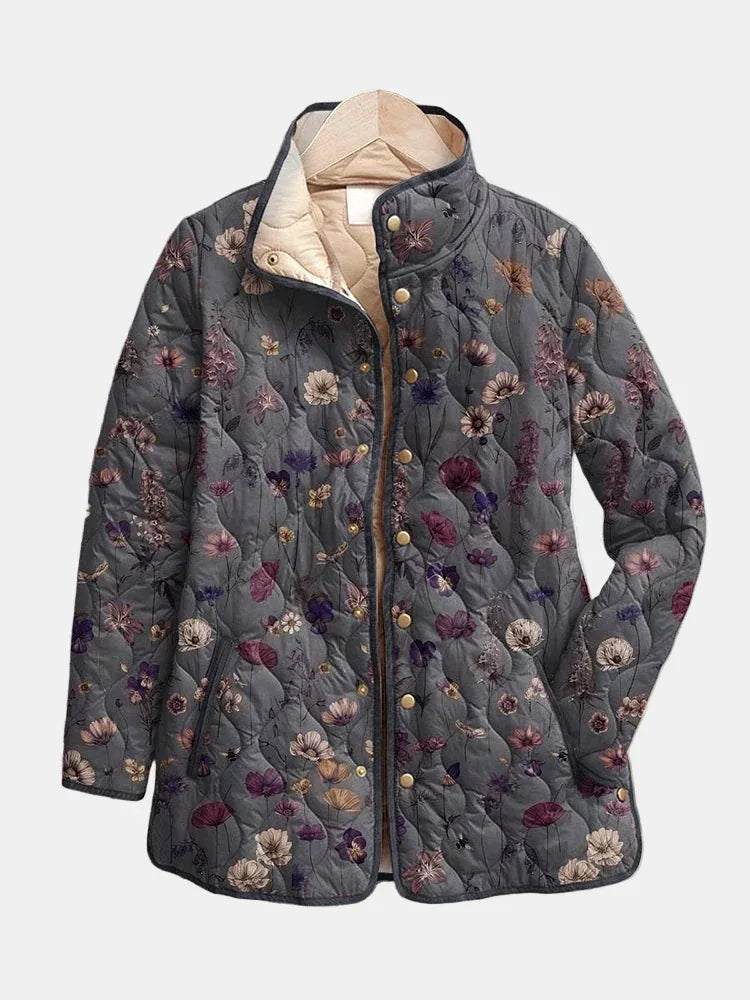 Niva | Vintage Floral Print Quilted Jacket - MABEL LONDON