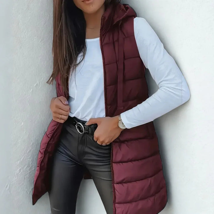 Eirlys | Casual Sleeveless Hooded Puffer Vest - MABEL LONDON
