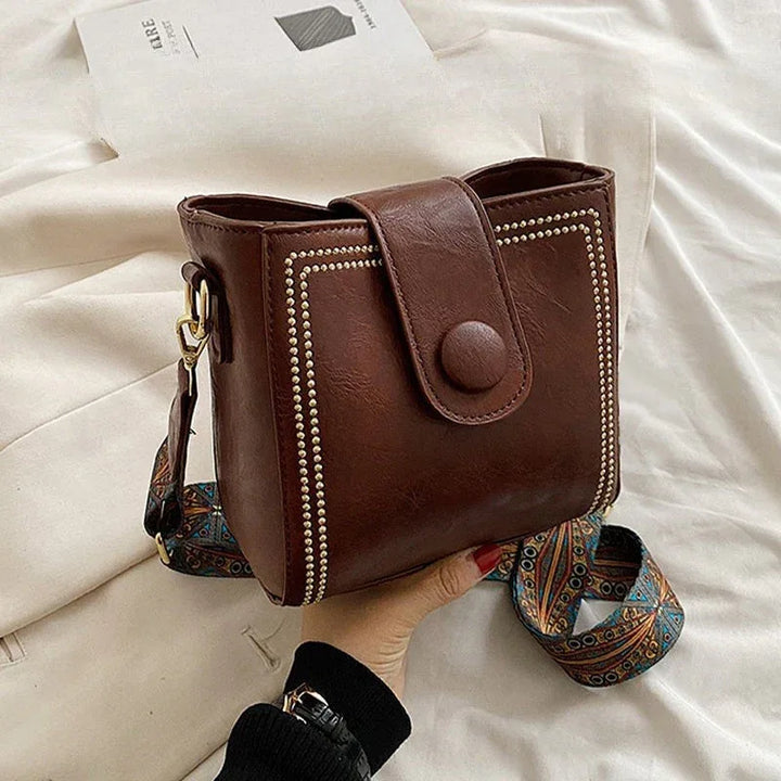 Ethel | Vintage Shoulder Bag with Adjustable Strap - MABEL LONDON