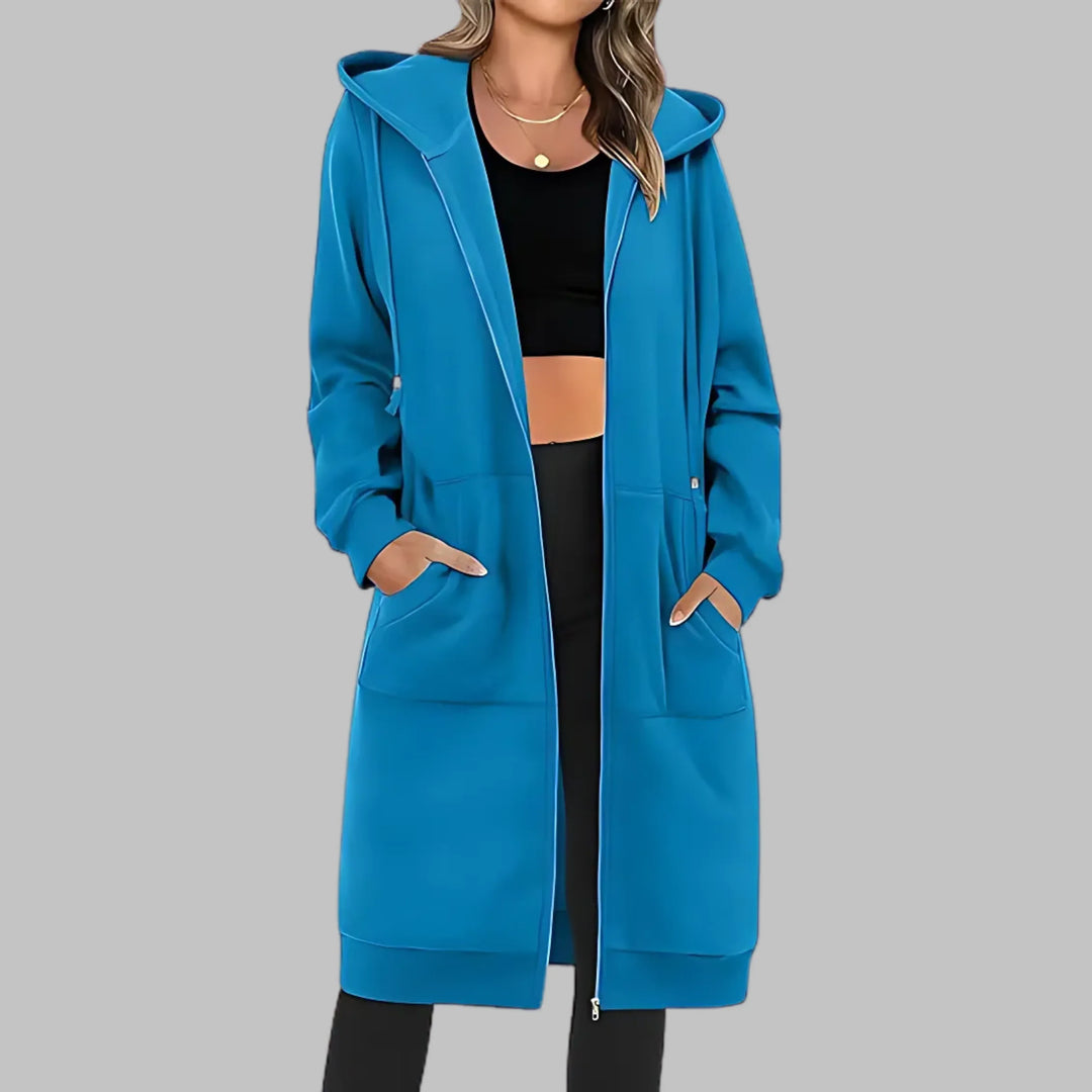 TIOMARA™ - Casual Zip Up Oversized Long Jacket - MABEL LONDON