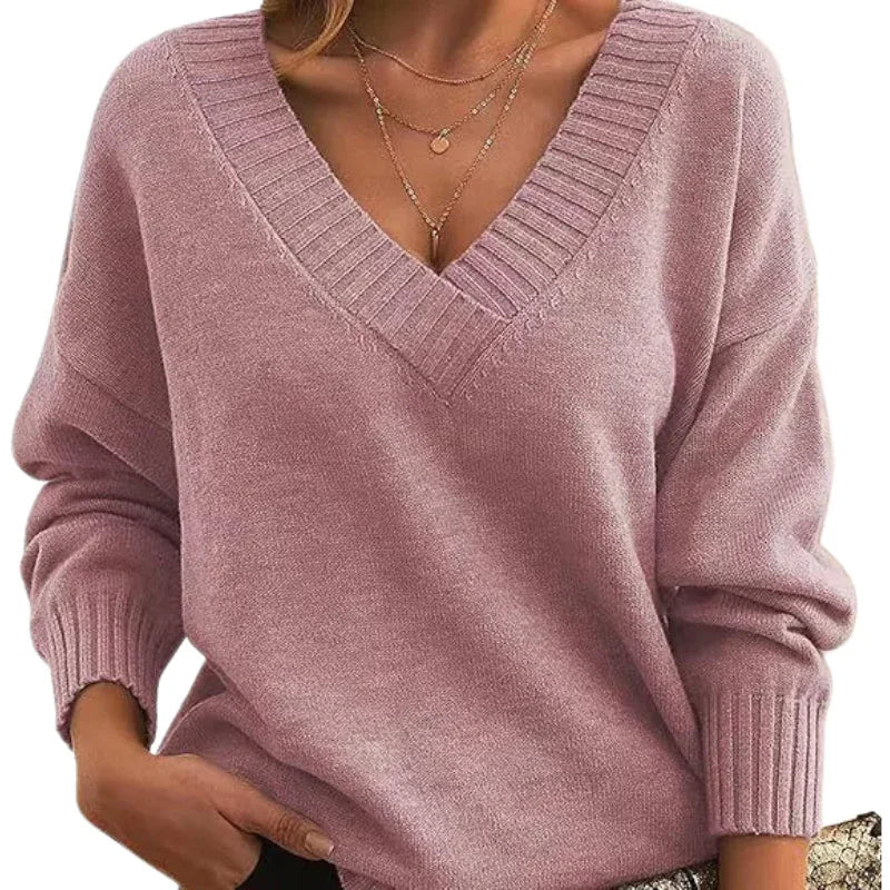 LILLIAN™ - Lightweight V-Neck Sweater - MABEL LONDON