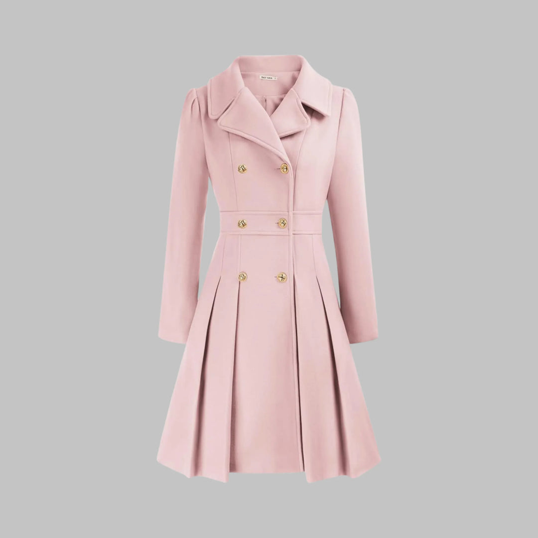 DAMI™ - Classy Double Button Long Sleeve Coat - MABEL LONDON