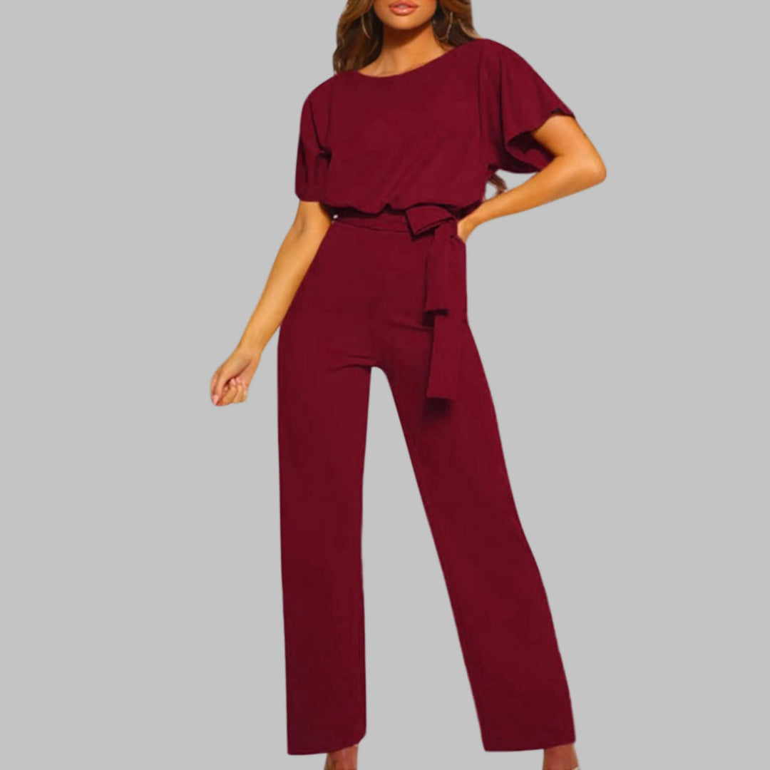 SITA™ - Casual Tie Front Batwing Sleeve Jumpsuit - MABEL LONDON