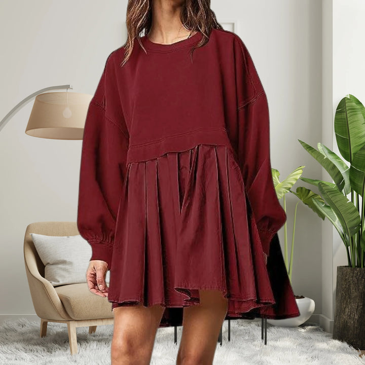KARIYAH™ - Cozy Loose-Fit Long Sleeve Midi Dress - MABEL LONDON