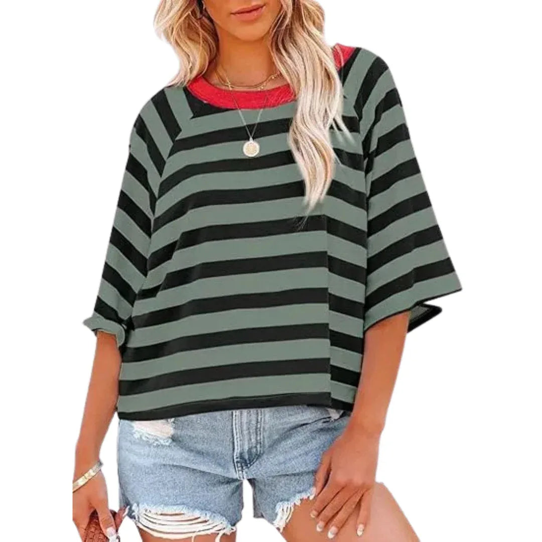 MAOSIE™ – Trendy Loose Fit Summer Crewneck Top - MABEL LONDON