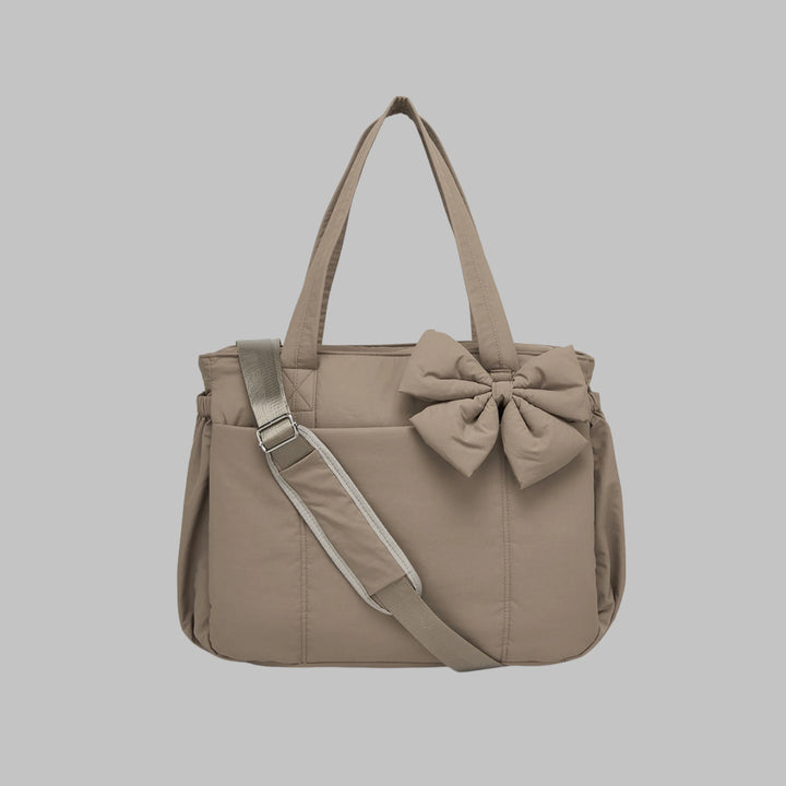 LEILANI™ - Chic Bow Laptop Friendly Puffy Handbag - MABEL LONDON