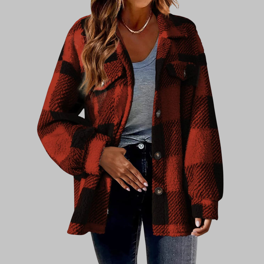 ERMI™ - Casual Plaid Button Down Long Sleeve Jacket - MABEL LONDON