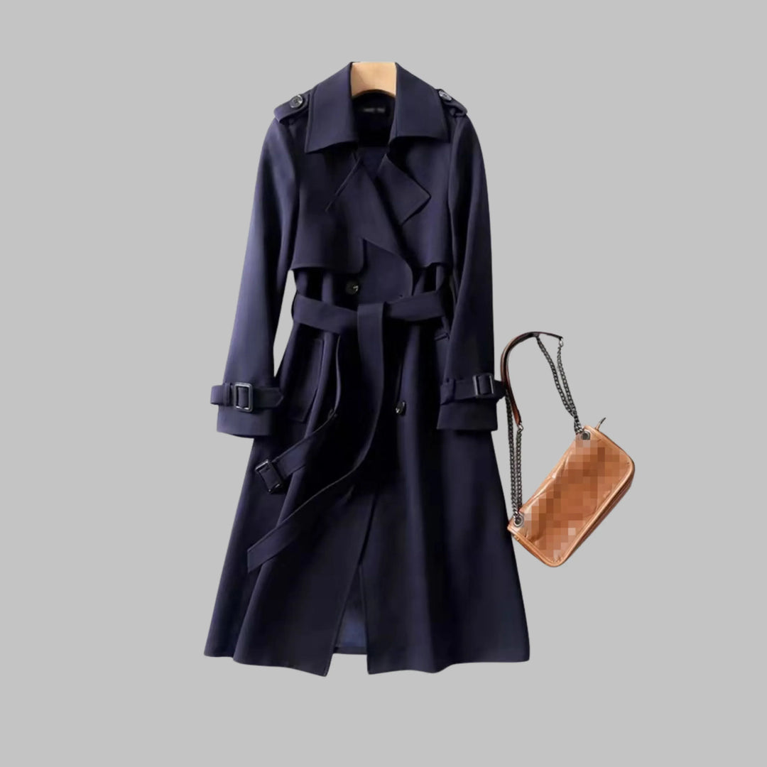 TIA™ - Elegant Knee-Length Loose Fit Coat - MABEL LONDON