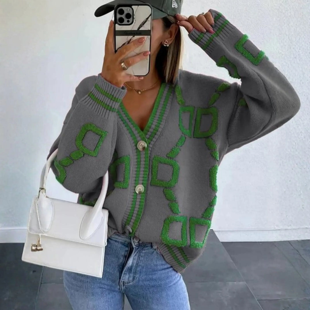 ELEA™ - Classy Button Down Long Sleeve Cardigan - MABEL LONDON