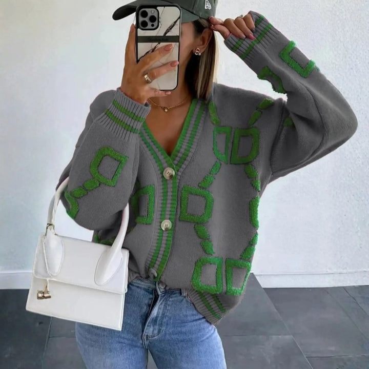 ELEA™ - Classy Button Down Long Sleeve Cardigan - MABEL LONDON