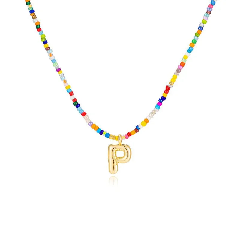 MACY™ - Colorful Bubble Letter Necklace - MABEL LONDON