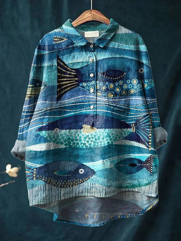 JACKY™ - Ocean Art Shirt - MABEL LONDON