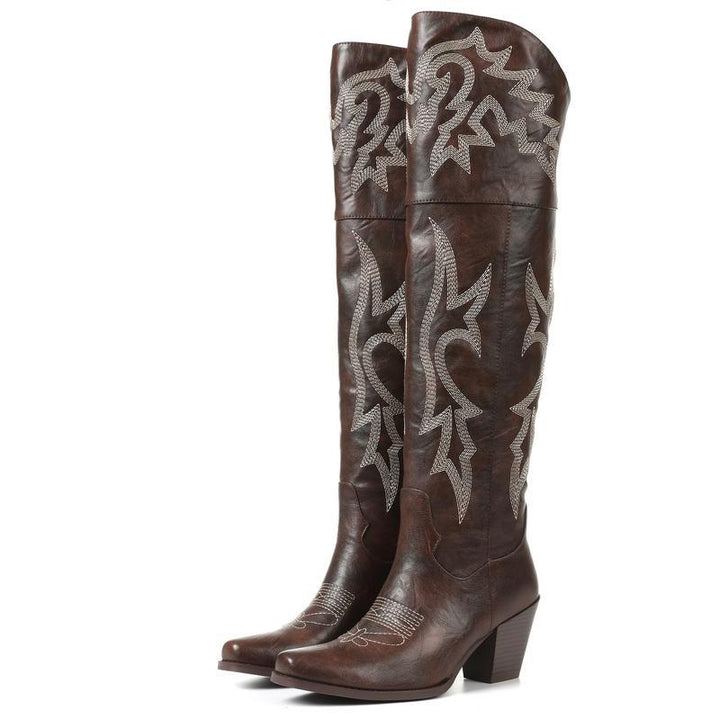 CHEYENNE™ – Classic Over-the-Knee Cowboy Boots - MABEL LONDON