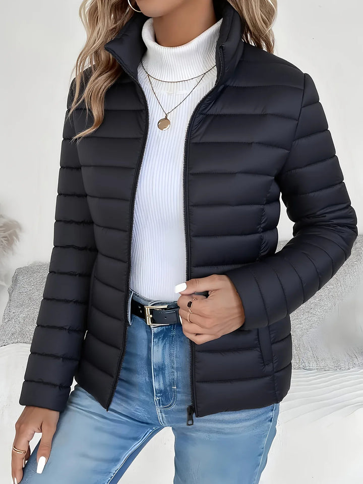 Nalia – Quilted High-Neck Jacket - MABEL LONDON