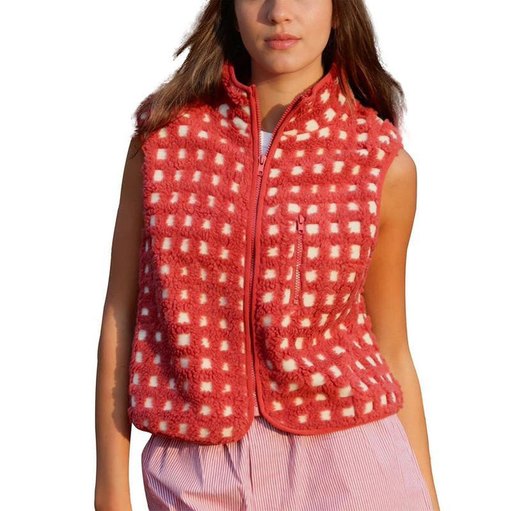 CONCUELO™ – Casual Plaid Sleeveless Zip-Up Vest - MABEL LONDON