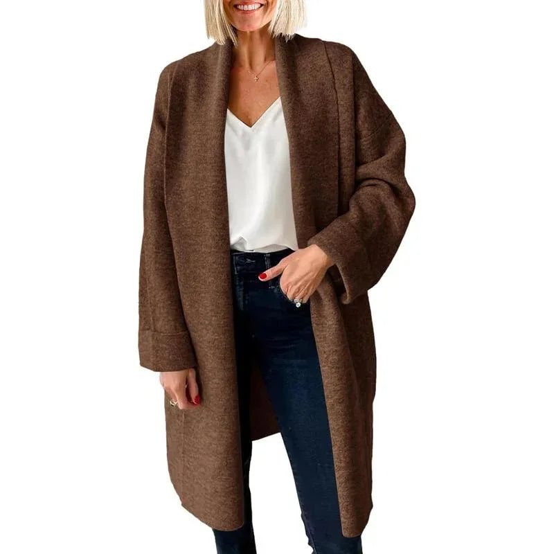 OLIVIENE™ - Comfy Chunky Open Front Oversized Long Cardigan - MABEL LONDON