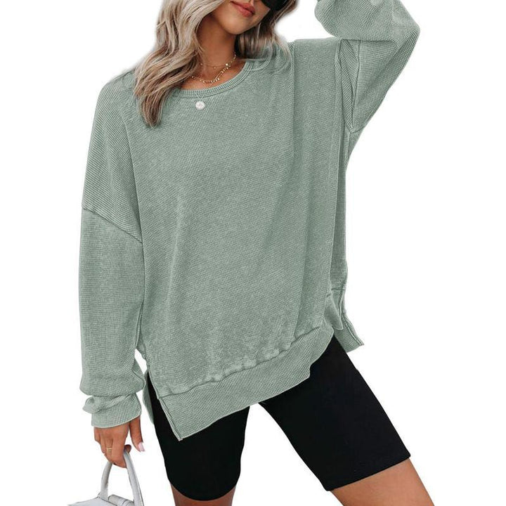 THALIENE™ - Casual Oversized Crewneck Long Sleeve Sweatshirt - MABEL LONDON