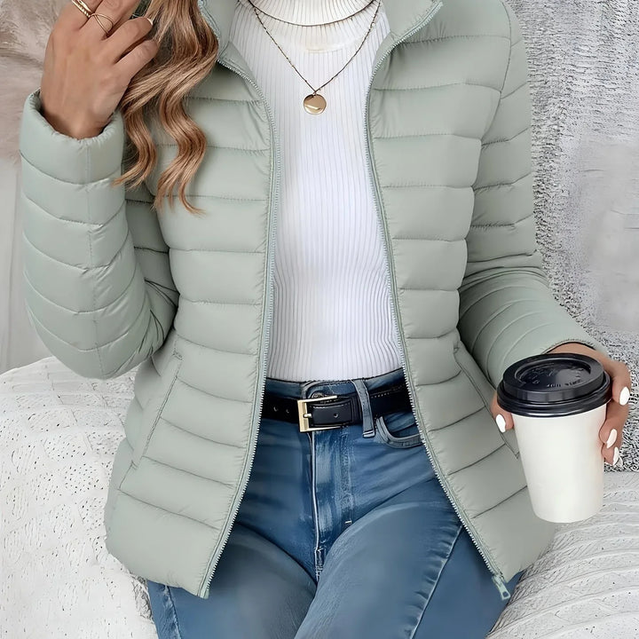 Nalia – Quilted High-Neck Jacket - MABEL LONDON