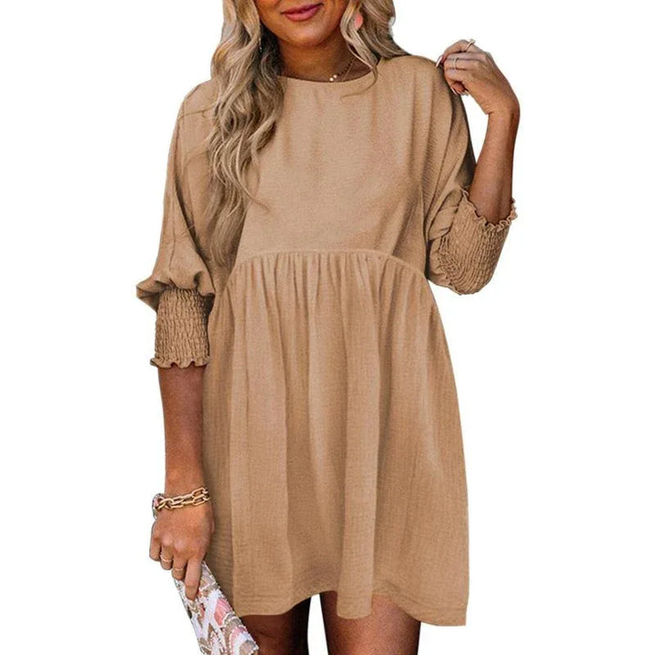 MIRASOL™ – Casual Crew Neck Loose Fit Mini Dress - MABEL LONDON