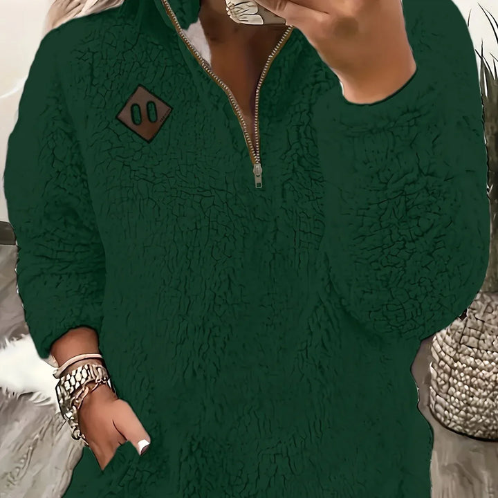 Ayla – Ultra-Soft High-Neck Fleece Pullover - MABEL LONDON