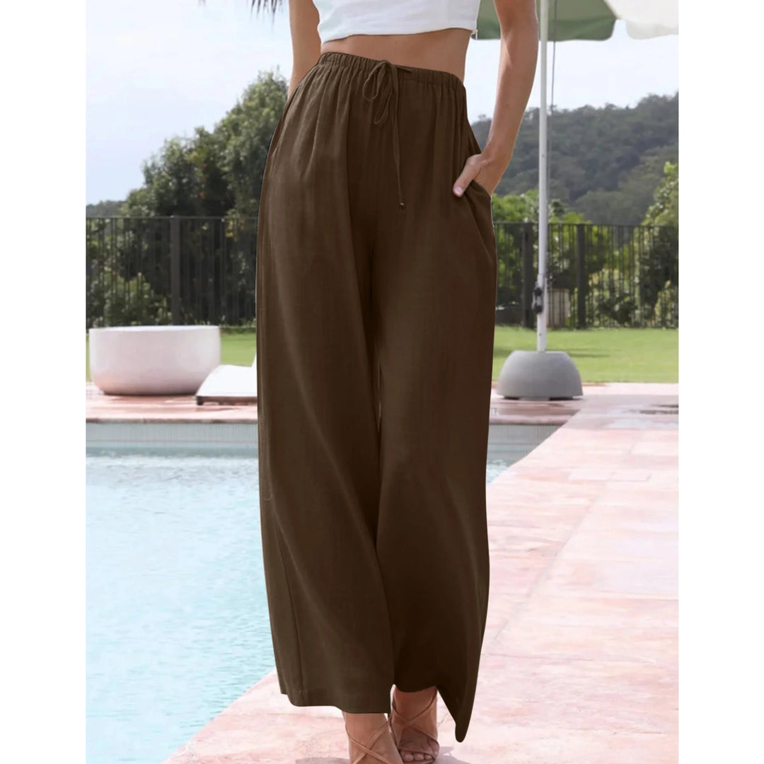 VIRENA™ – Relaxed Lightweight Wide Leg Summer Trousers - MABEL LONDON